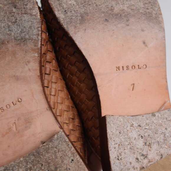 Nisolo Ama Women's Tan Leather Woven Mules Flats Size 7 - Picture 6 of 7